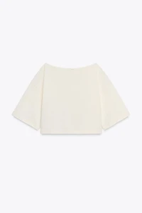 T-SHIRT EN COTON COL BATEAU