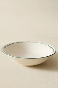 EARTHENWARE DINNER BOWL WITH CONTRASTING RIM