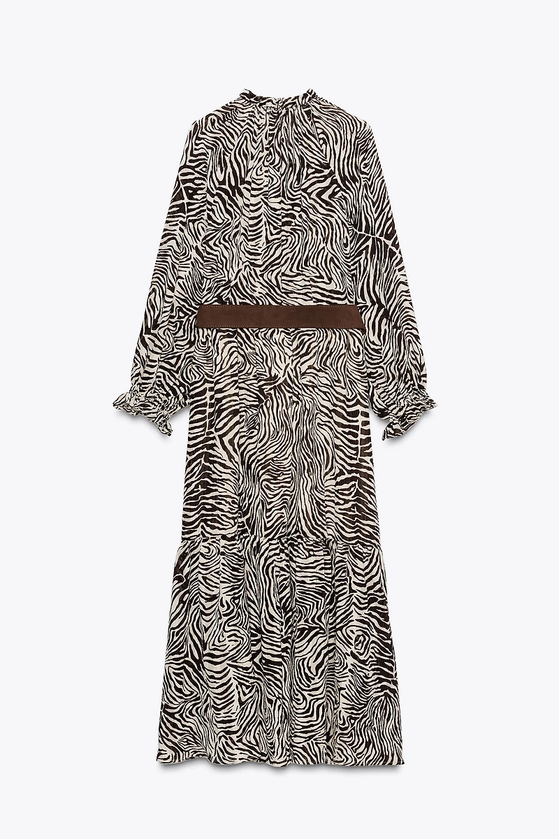 ROBE CEINTURE IMPRIMÉ ANIMAL