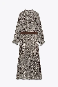 ROBE CEINTURE IMPRIMÉ ANIMAL