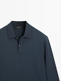 Polo à manches longues et bords-côtes