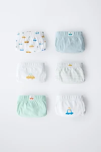2-6 YEARS/ SIX-PACK OF DINO & CAR BRIEFS