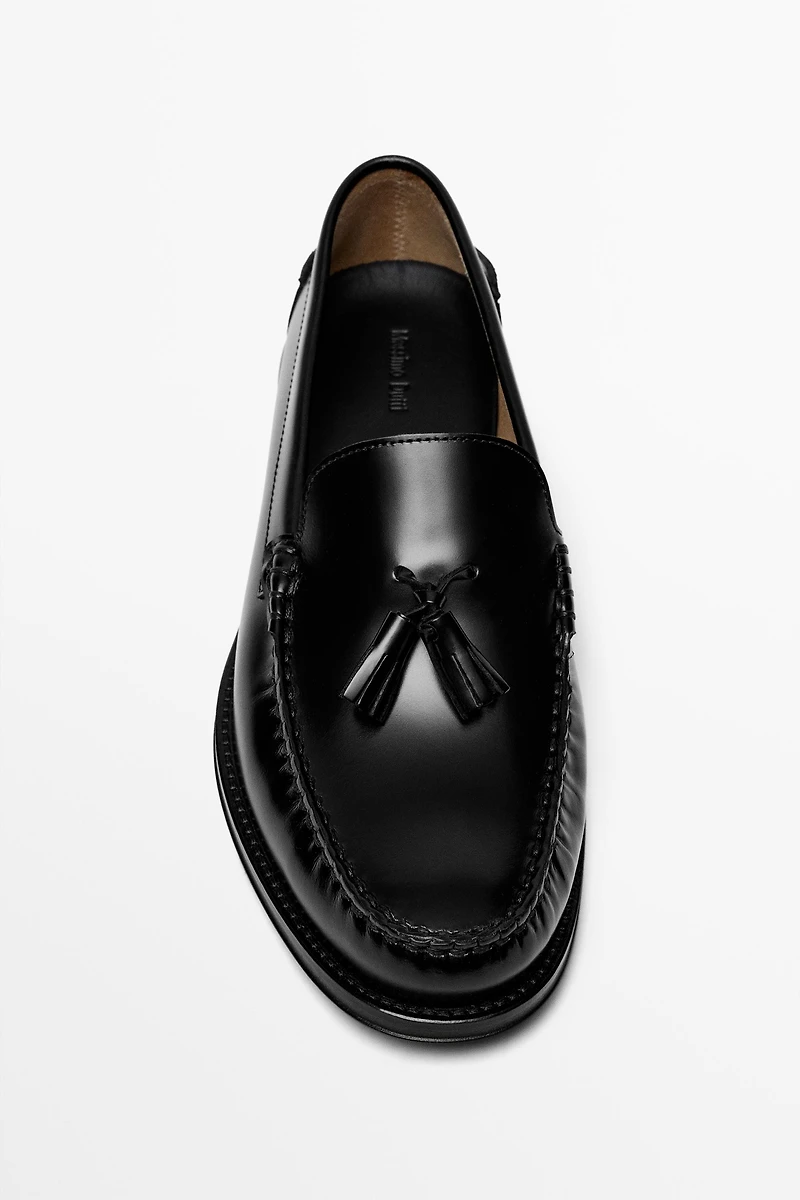 Leather tassel loafer