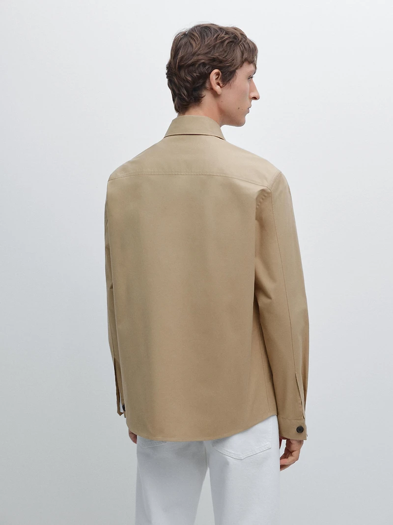 Cotton blend overshirt with pockets