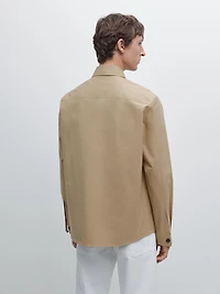 Cotton blend overshirt with pockets