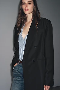 ZW COLLECTION LIMITED EDITION STRIPED WOOL BLEND BLAZER