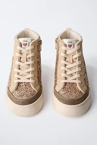 SPARKLY HIGH-TOP SNEAKERS