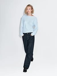 Pull en maille à col bateau