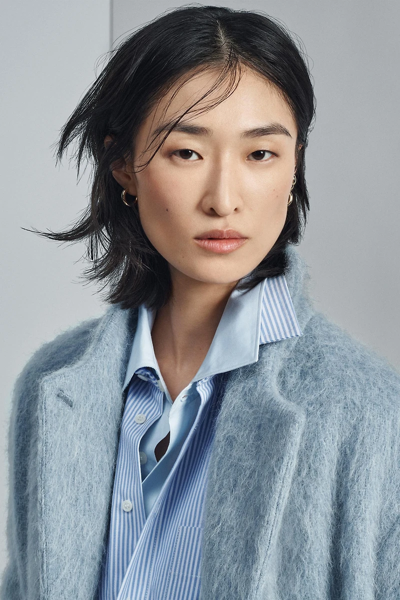 STRAIGHT COAT WITH MANTECO WOOL ZW COLLECTION