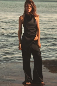 DRAWSTRING SATIN PANTS