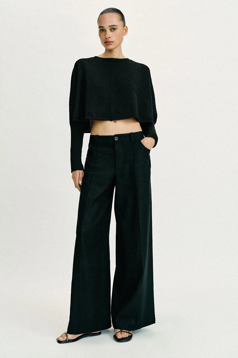 WIDE-LEG LINEN PANTS