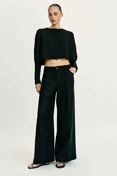 WIDE-LEG LINEN PANTS