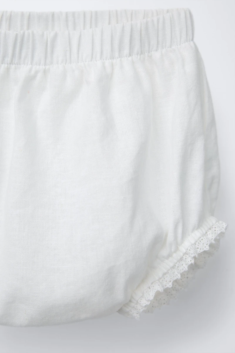 LINEN LACE SHIRT AND BLOOMERS SET