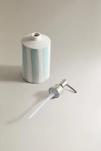 STRIPED CERAMIC SOAP DISPENSER