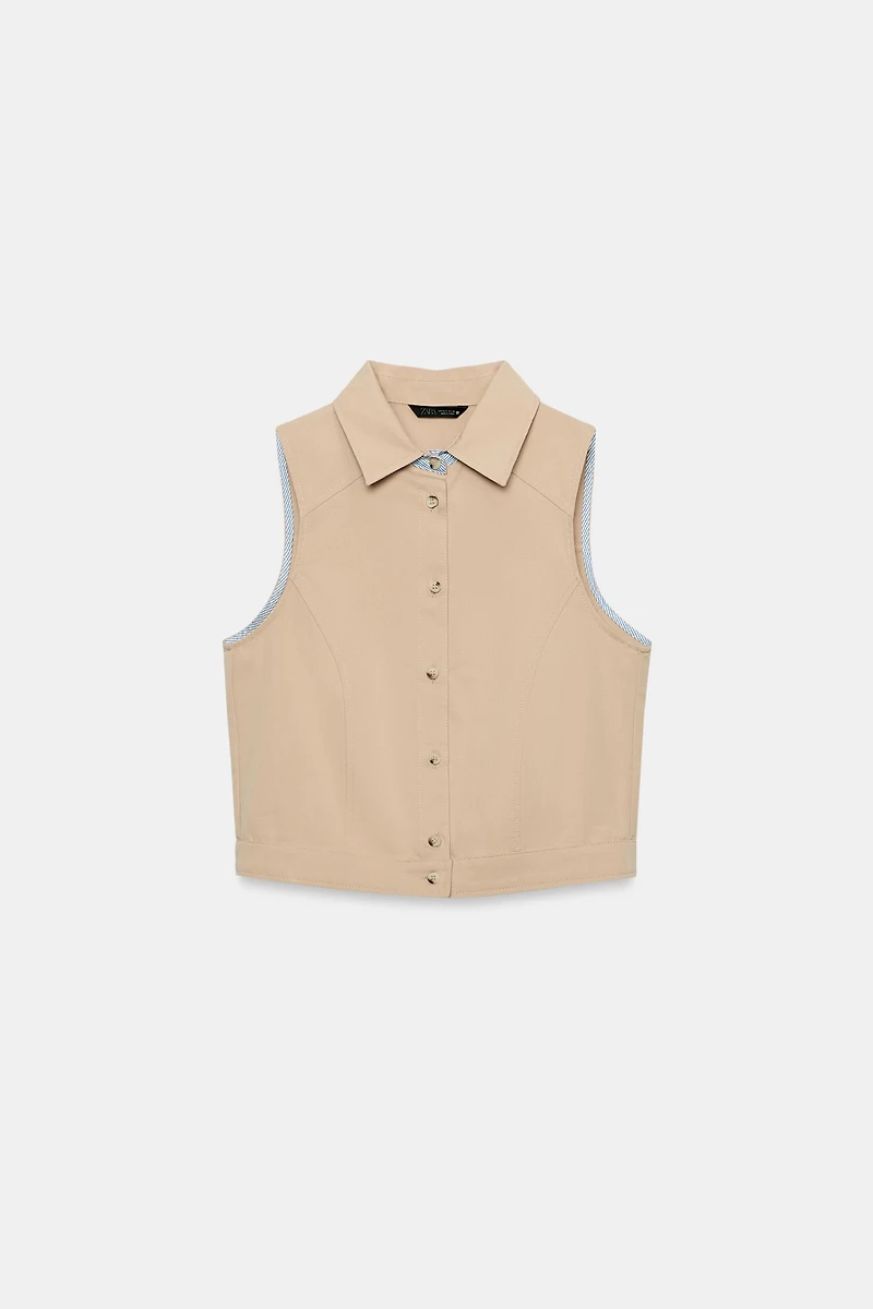 CONTRAST TRIM SHIRT TOP
