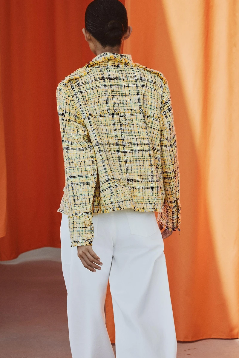 ZW COLLECTION TEXTURED PLAID JACKET