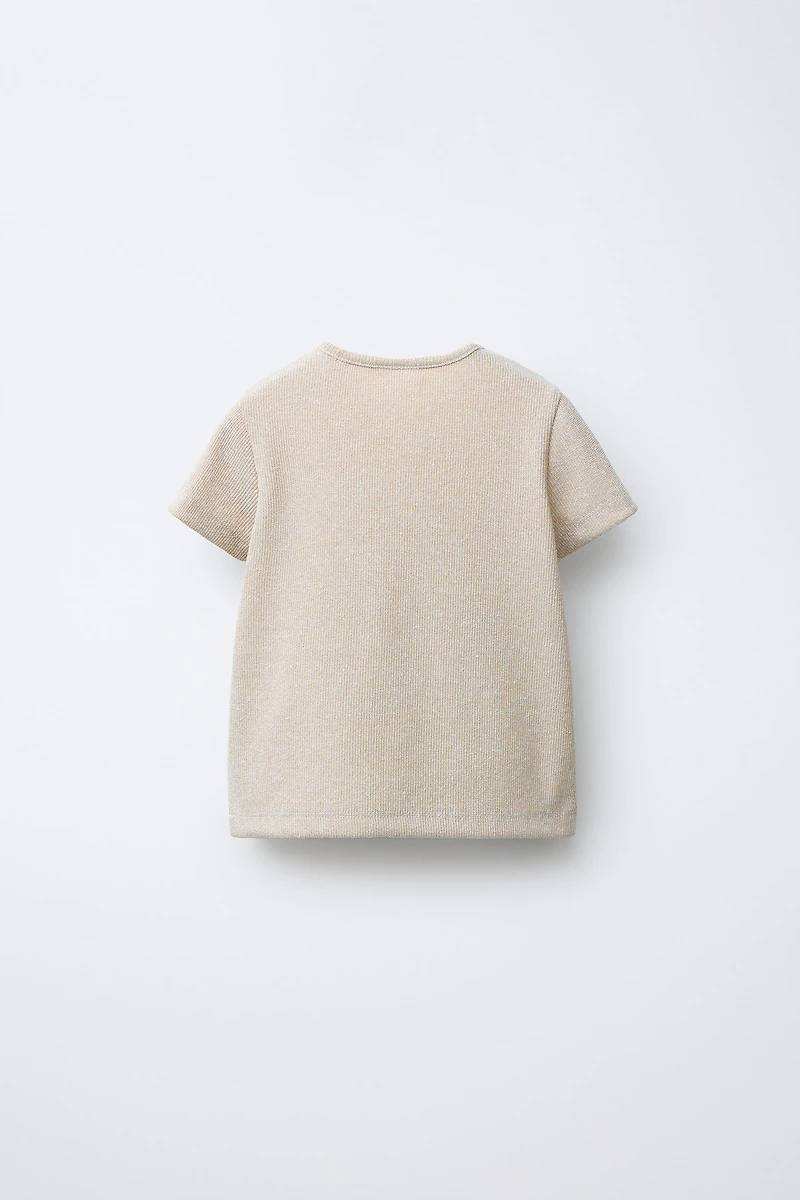 SPARKLY RIBBED T-SHIRT