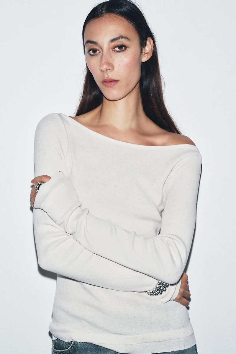RIBBED BOATNECK T-SHIRT