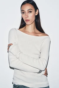 RIBBED BOATNECK T-SHIRT