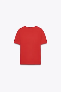 100% CASHMERE SHORT SLEEVE SWEATER