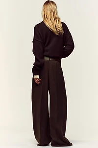 WIDE LEG BELTED PANTS