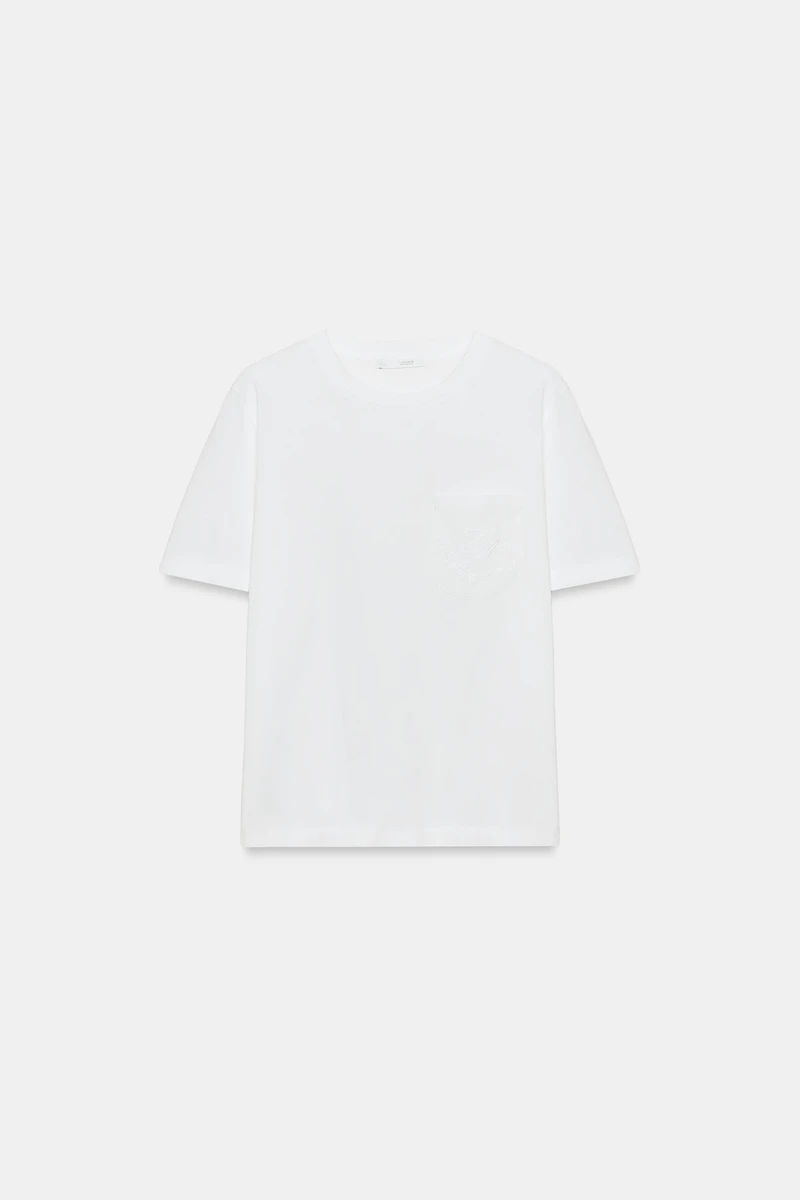 T-SHIRT POCHE BRODÉE