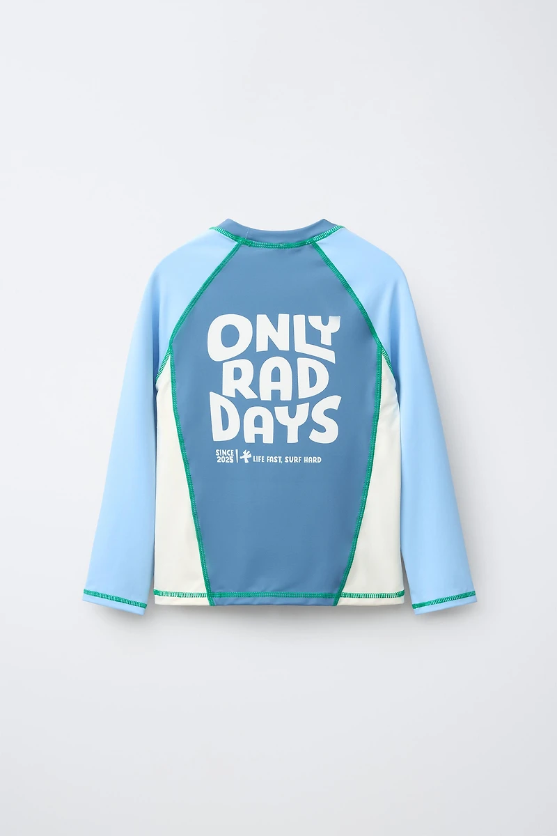6-14 ANS/ T-SHIRT DE BAIN CONTRASTE LOGO