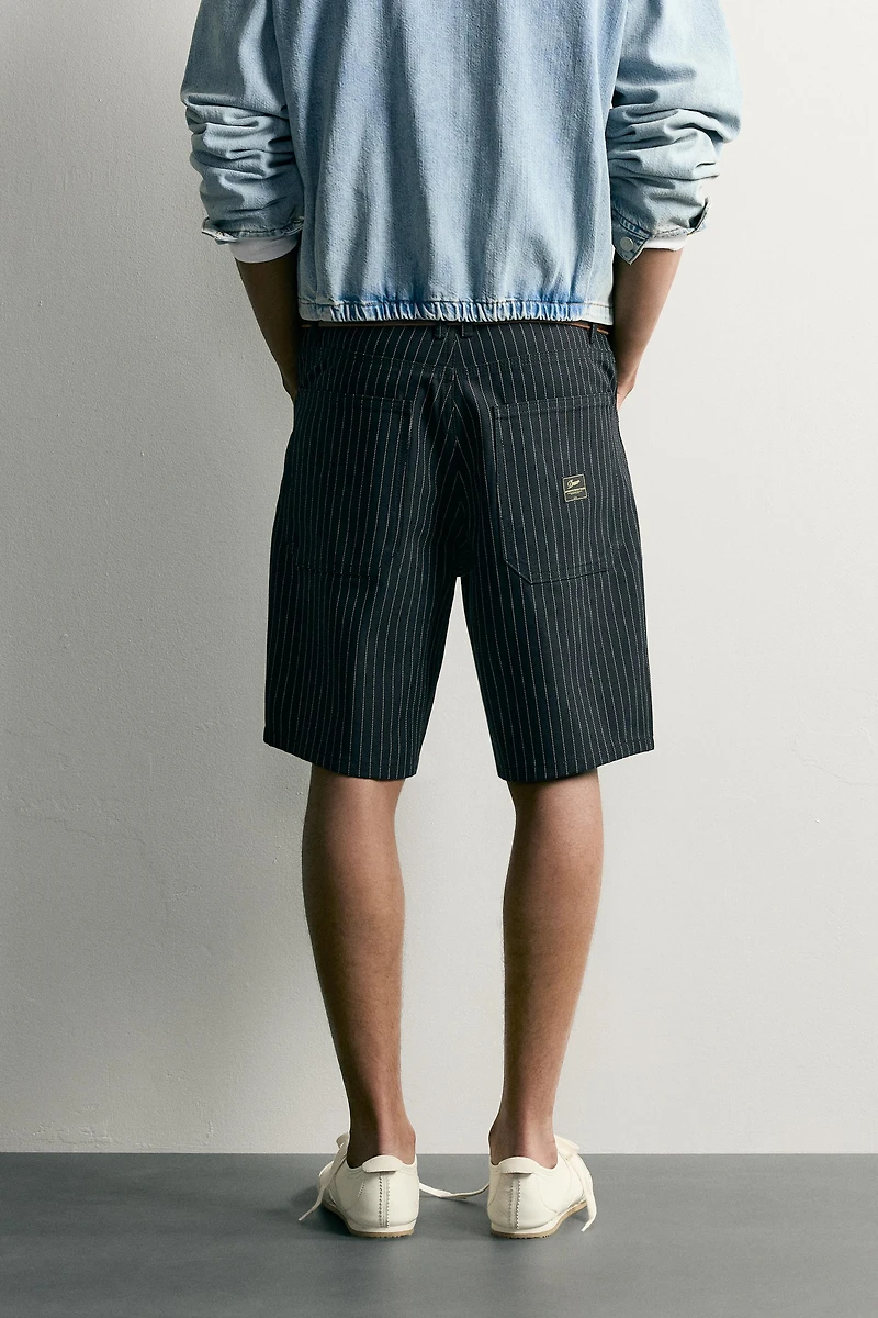 PINSTRIPE BAGGY FIT SHORTS
