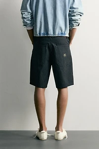 PINSTRIPE BAGGY FIT SHORTS