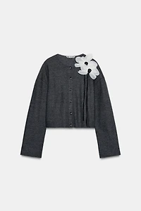FLORAL RIBBED JACKET