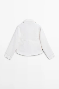 Denim jacket with contrast seam