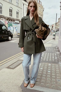 WATER REPELLENT WINDPROOF DOUBLE-BREASTED TRENCH COAT
