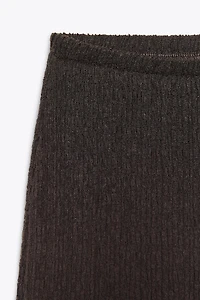 TEXTURED WIDE LEG PANTS