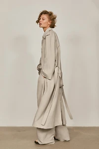 Oversize linen blend trench coat - LIMITED EDITION