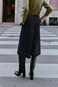 Z1975 LONG PLEATED DENIM SHORTS