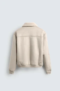 VESTE EFFET DAIM BI-MATIÈRE