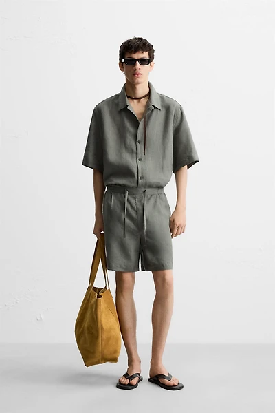 100% LINEN SHORTS