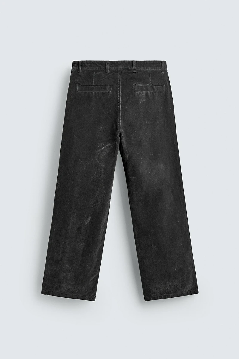 RELAXED FIT FLOCKED PANTS