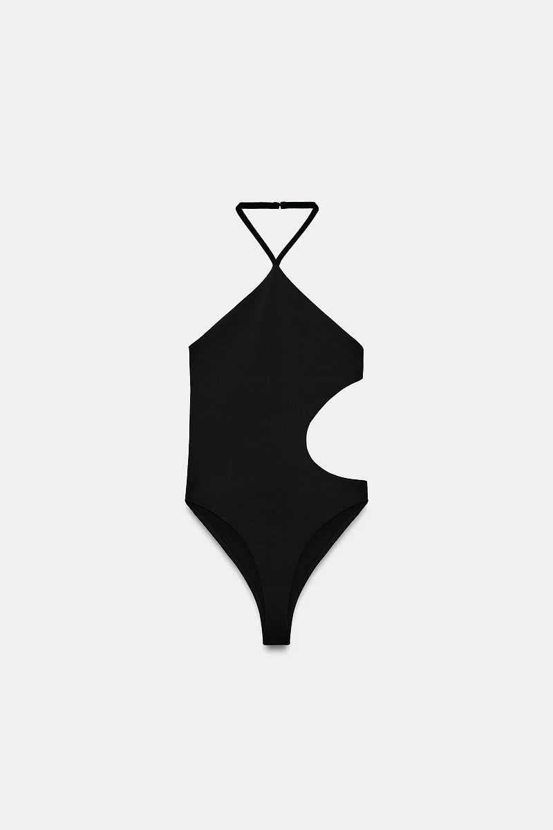 BODY HALTER CUT OUT EN MAILLE STRETCH