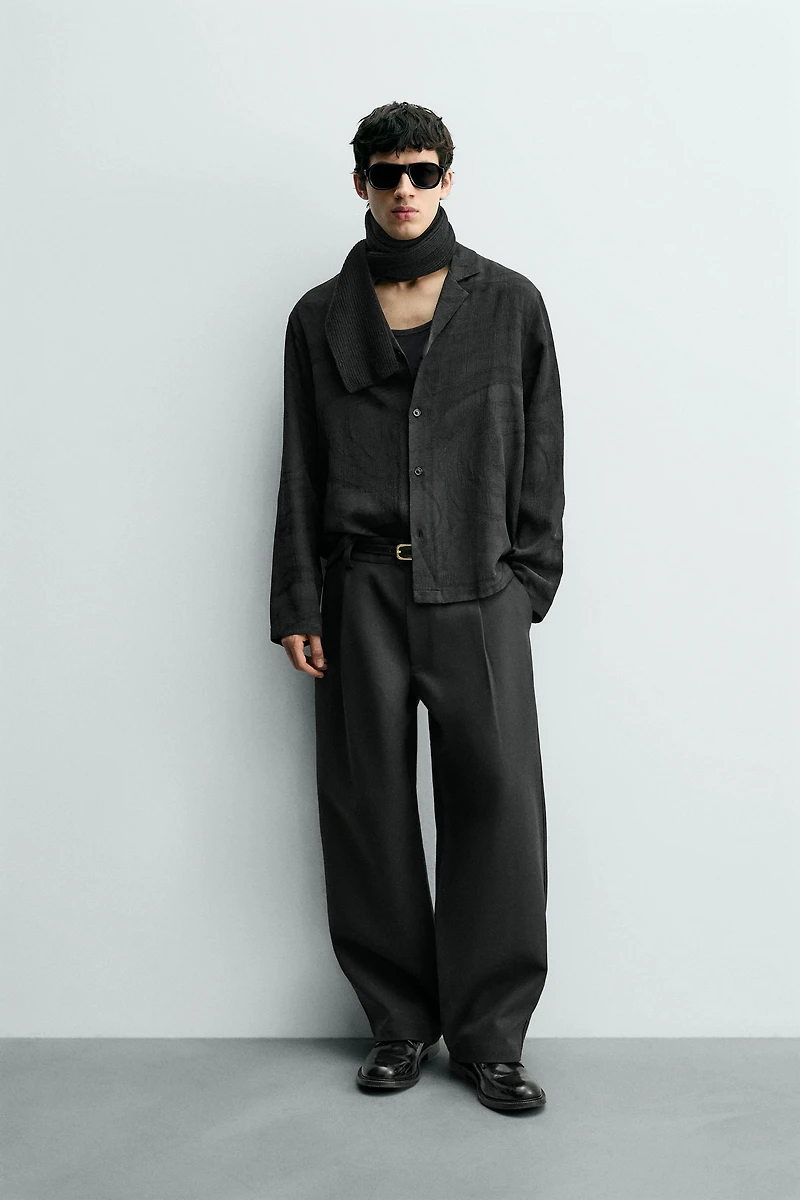 JACQUARD FLOWY SHIRT