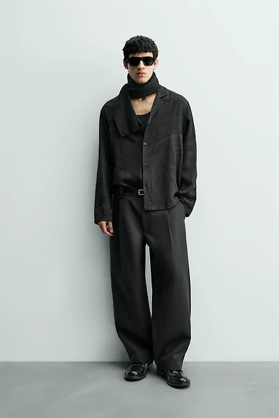 JACQUARD FLOWY SHIRT