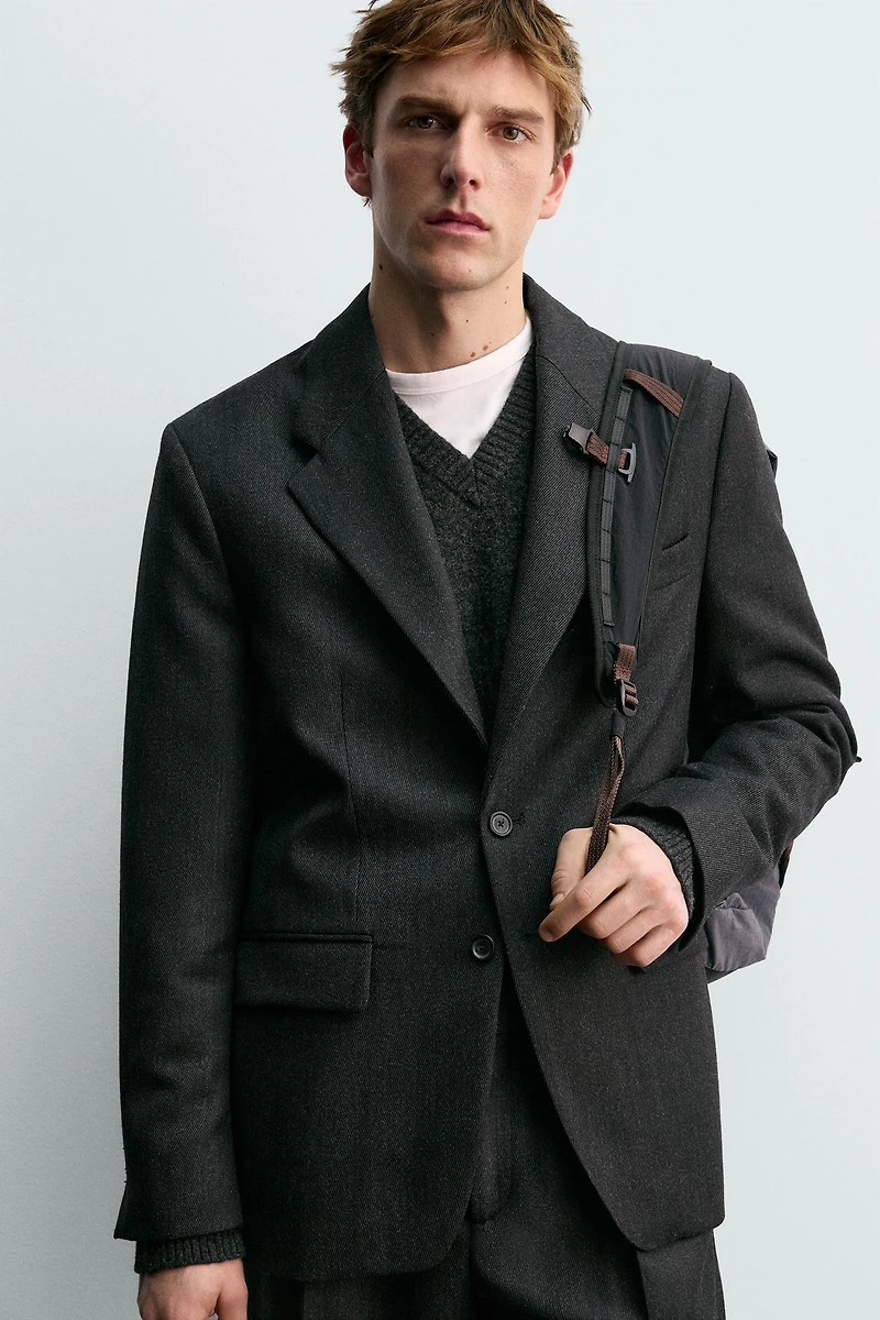 BLAZER DE COSTUME EN TWILL 100% LAINE AARON LEVINE X ZARA