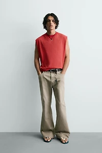 PANTALON FLARE FIT STRUCTURÉ EN COTON