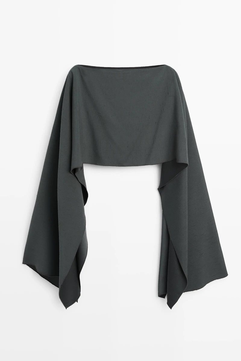 Flowing asymmetric total look cape - STUDIO