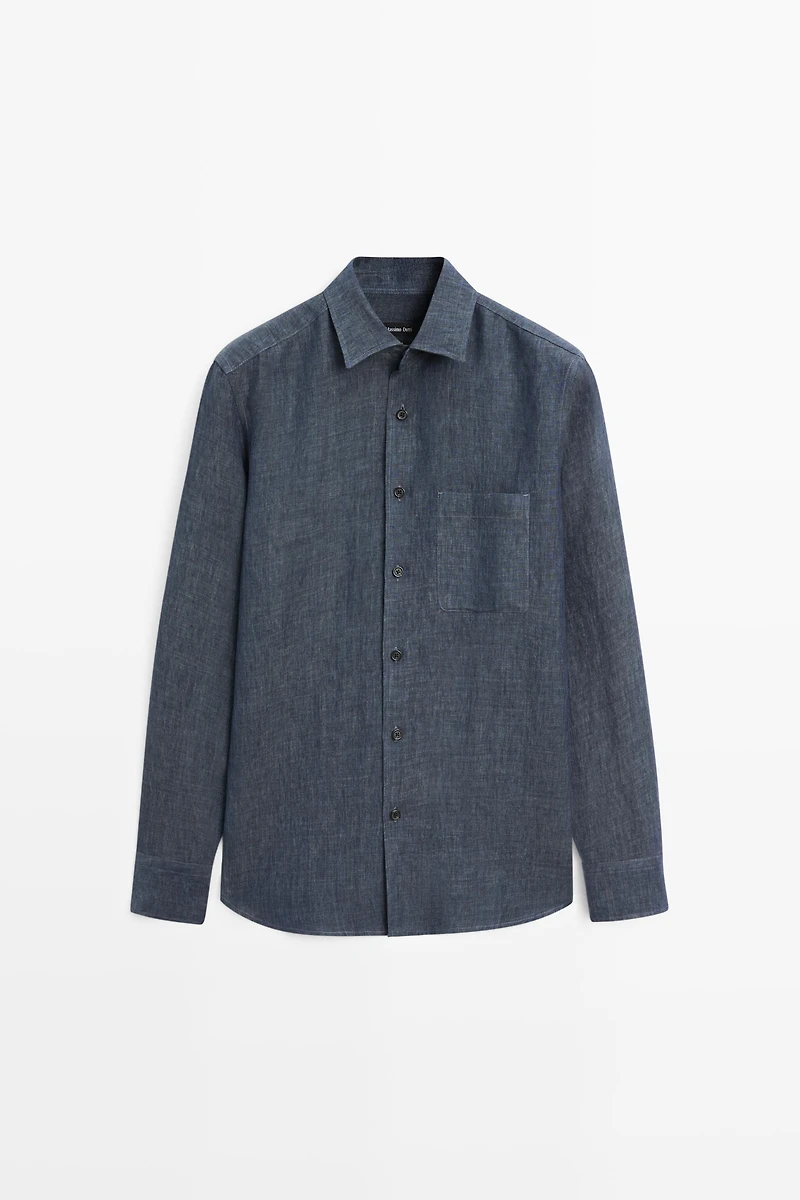 100% linen shirt with pocket