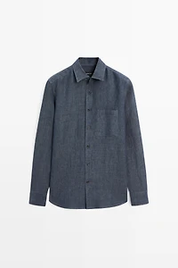 100% linen shirt with pocket