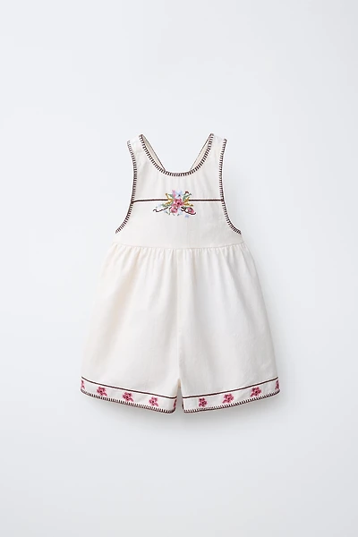 CROSS-STITCH EMBROIDERED ROMPER