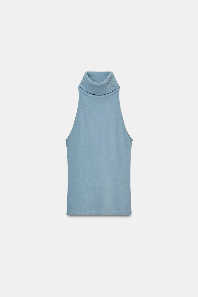 HIGH NECK SLEEVELESS TOP
