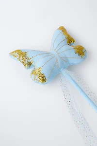 FOREST FAIRY BUTTERFLY TULLE GLITTER WAND COSTUME