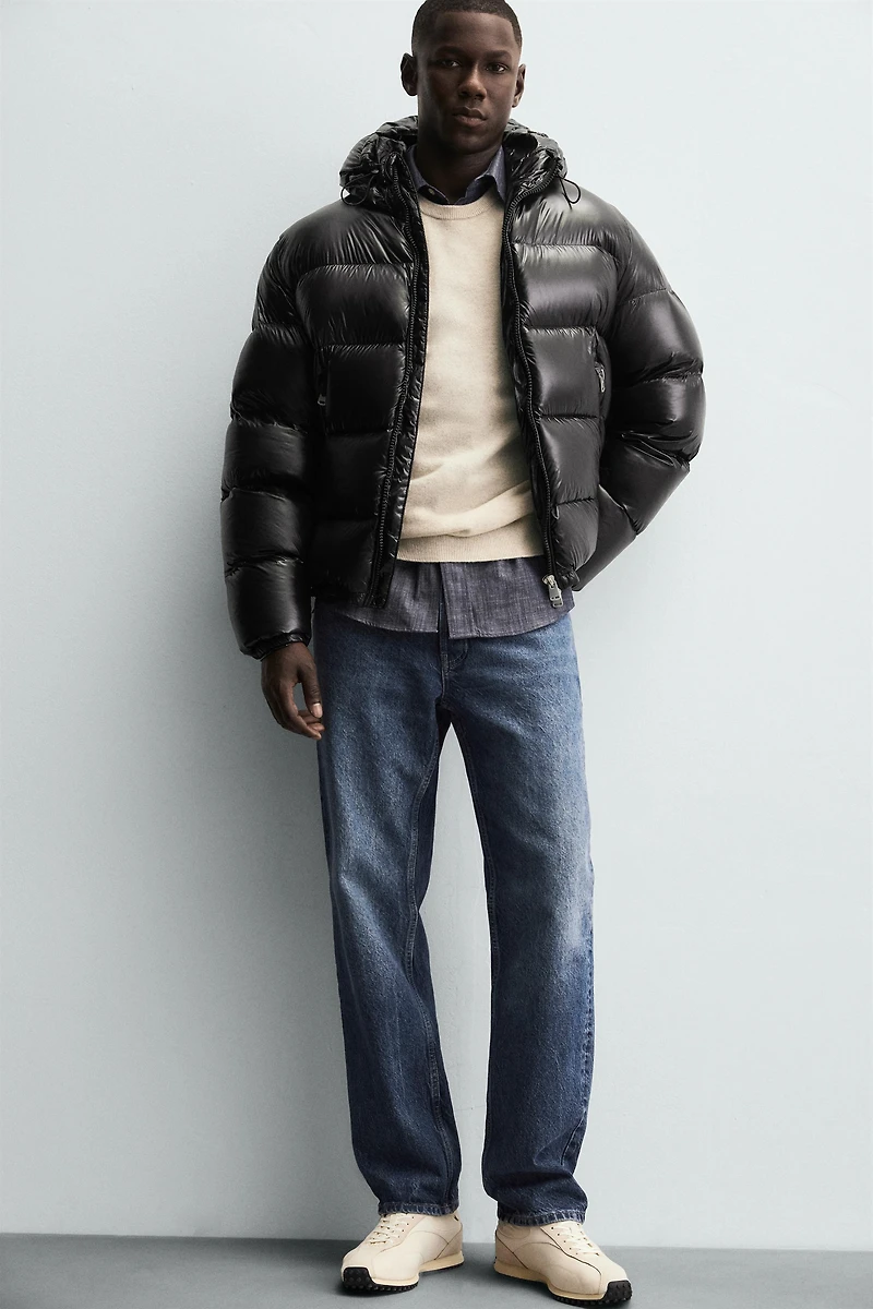 100% FEATHER WATER REPELLENT PUFFER JACKET